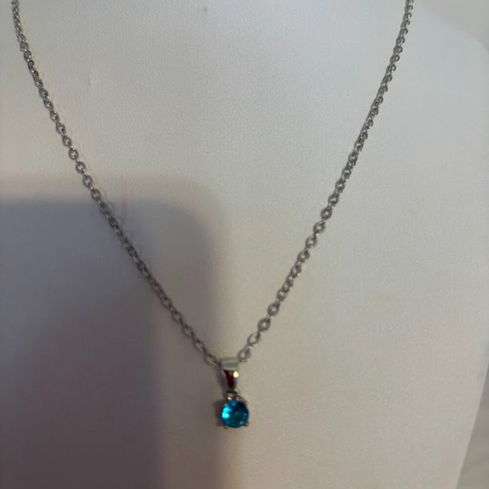 Effy Beige Color Stretch Bracelet and Blue Color Necklace on Silver Chain (18") - Picture 4 of 11